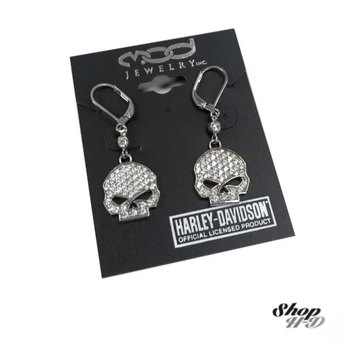 ARETE PARA MUJER, DISEÑO DE CALAVERA, COLOR PLATEADO - Imagen 3