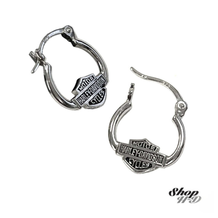 ARETES DE ARO CON ESCUDO HARLEY-DAVIDSON® PARA MUJER - Imagen 3