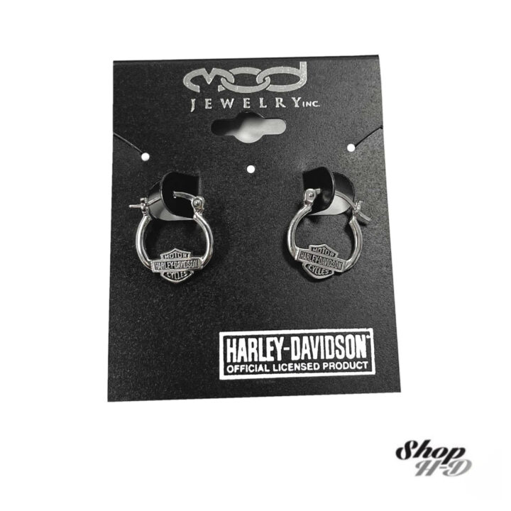 ARETES DE ARO CON ESCUDO HARLEY-DAVIDSON® PARA MUJER - Imagen 2