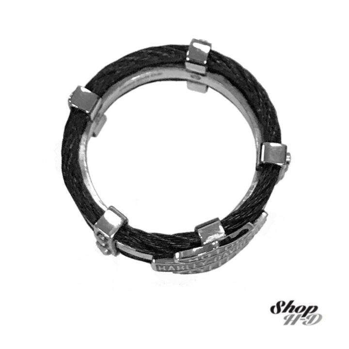 ANILLO DE ACERO CON ESCUDO Y BARRA H-D® PARA HOMBRE - Imagen 2