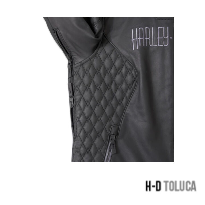CHAQUETA DE CUERO CON ESTAMPADO DE CALAVERA WILLIE G DE MUJER - Imagen 4