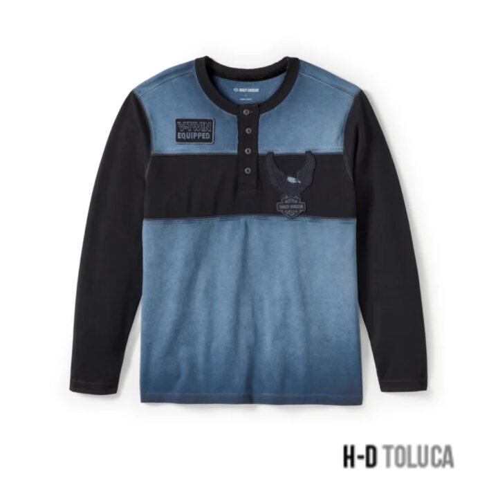 IRON BOND II HENLEY- COLORBLOCK- MOOD INDIGO HARLEY BLACK