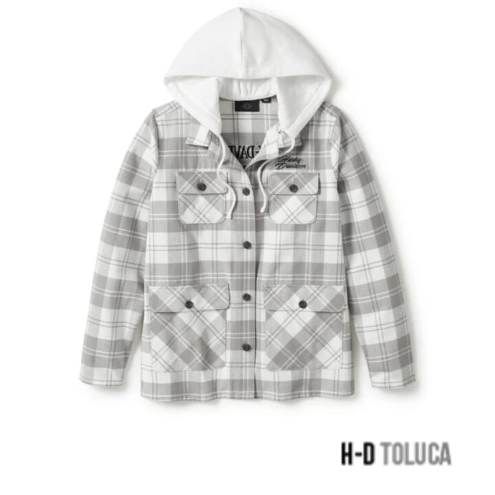 HERITAGE PLAID HOODED SHACKET PARA MUJER