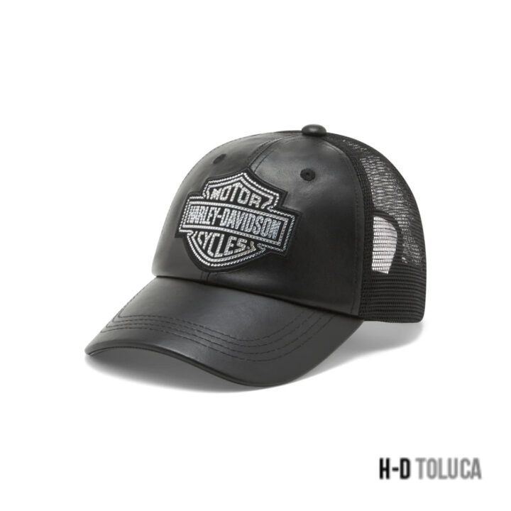 GORRA BLING BAR & SHIELD LEATHER TRUCKER
