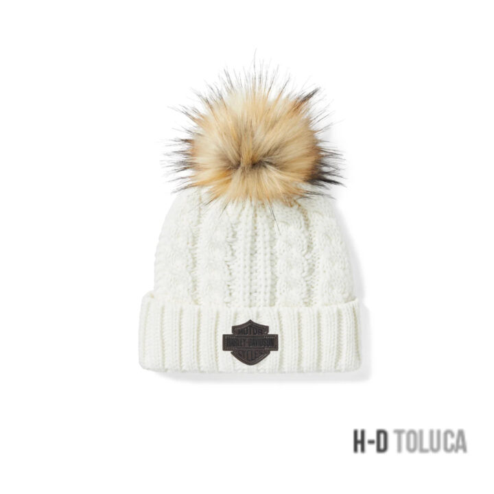 GORRO DE LANA LEATHER PATCH POM