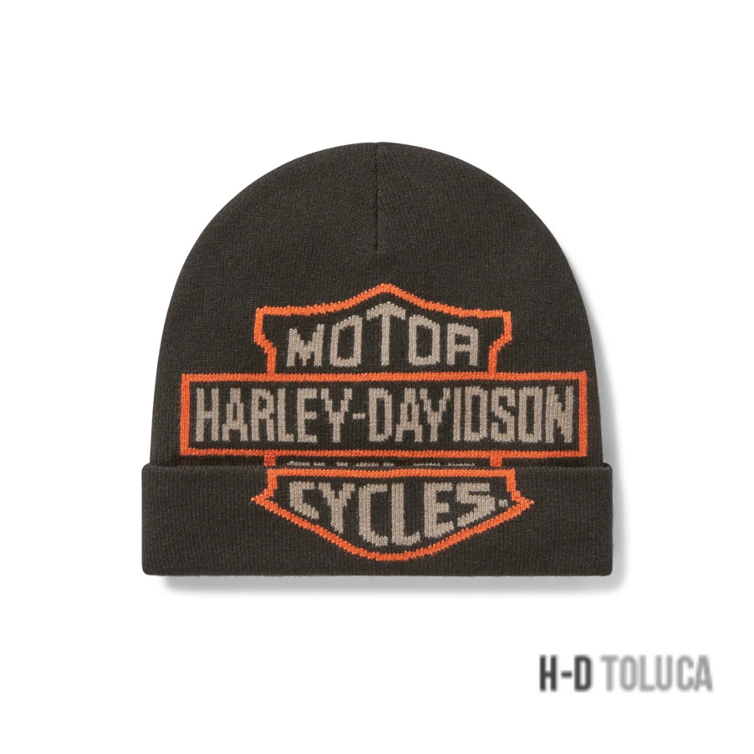 GORRO DE LANA OVERSIZED BAR & SHIELD - HARLEY BLACK