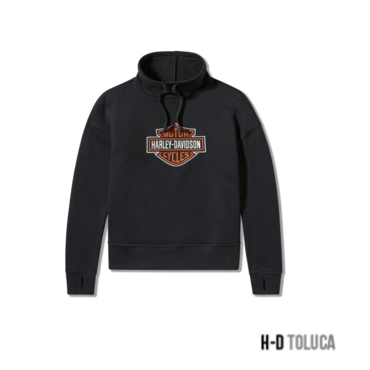 PULÓVER ESSENTIAL BAR & SHIELD FUNNEL NECK PARA MUJER - HARLEY BLACK