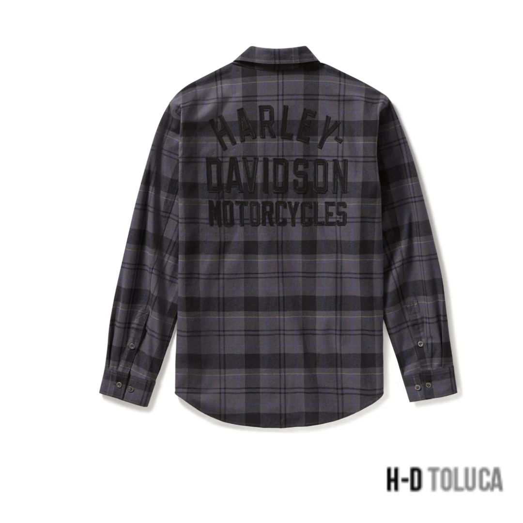 CAMISA RACER FONT YARN DYED PLAID - PLAID - ASPHALT & HARLEY BLACK - Image 2