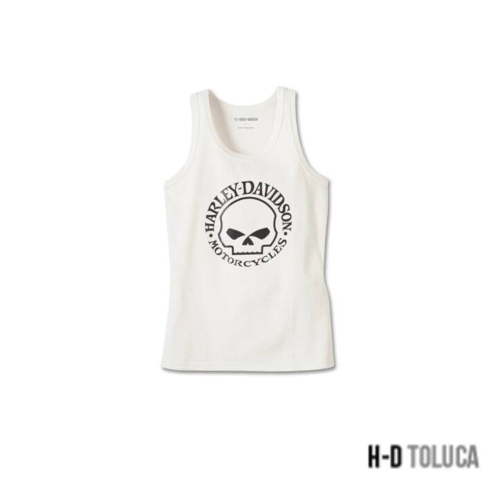 CAMISETA SIN MANGAS ULTRA CLASSIC SKULL PARA MUJER - CLOUD DANCER