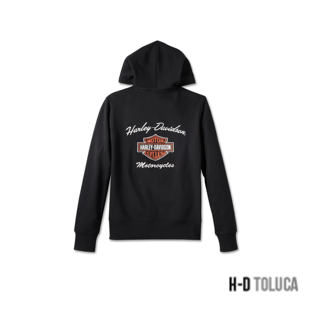 SPECIAL BAR & SHIELD ZIP FRONT HOODIE PARA MUJER - BLACK BEAUTY - Image 2