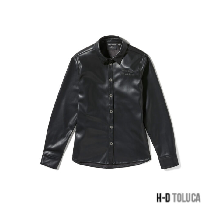 CAMISA METALLIC DAGGER FAUX LEATHER