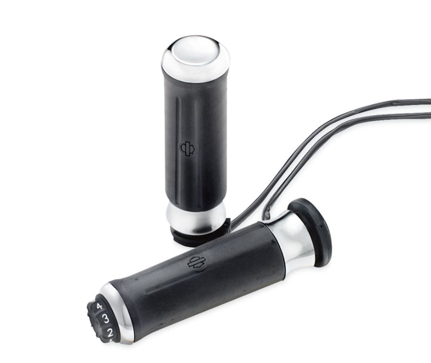 EMPUÑADURAS CON CALEFACCIÓN Y CONTORNEADAS DE CAUCHO CROMADAS