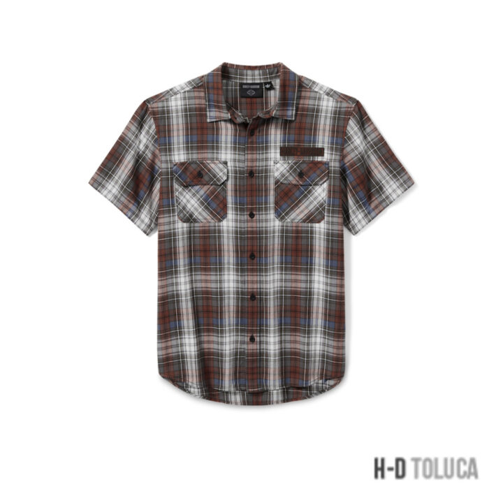 CAMISA BLOCK FONT YARN DYED PLAID PARA HOMBRE - PLAID - CLOUD DANCER & MOOD INDIGO