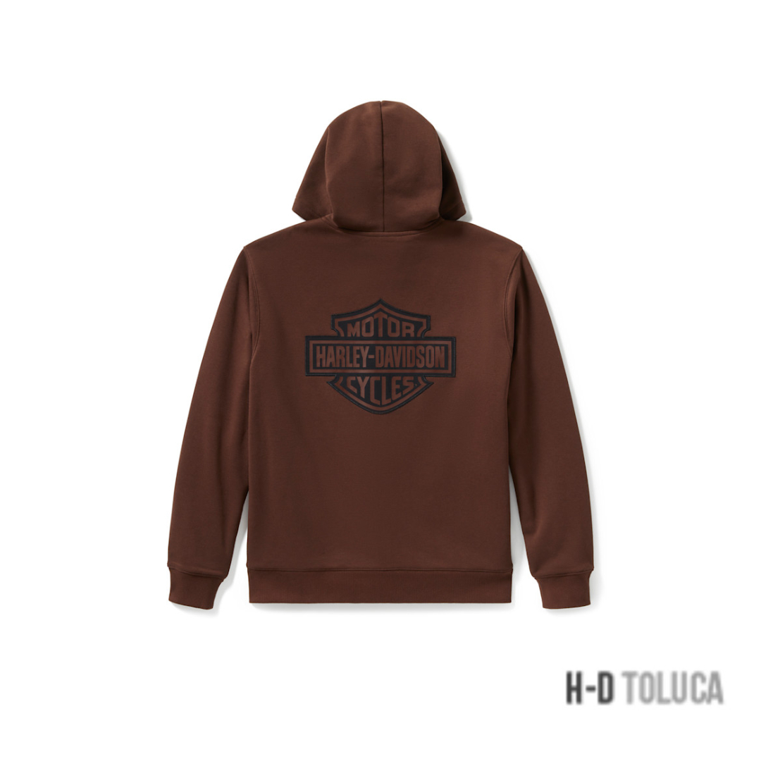 SUDADERA CON CAPUCHA PLAID LINED ZIP - COFFEE - Image 2