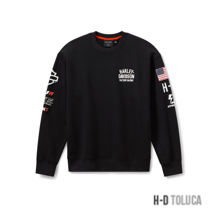 SUDADERA FACTORY RACING FAST JOHNNIE CREWNECK - HARLEY BLACK