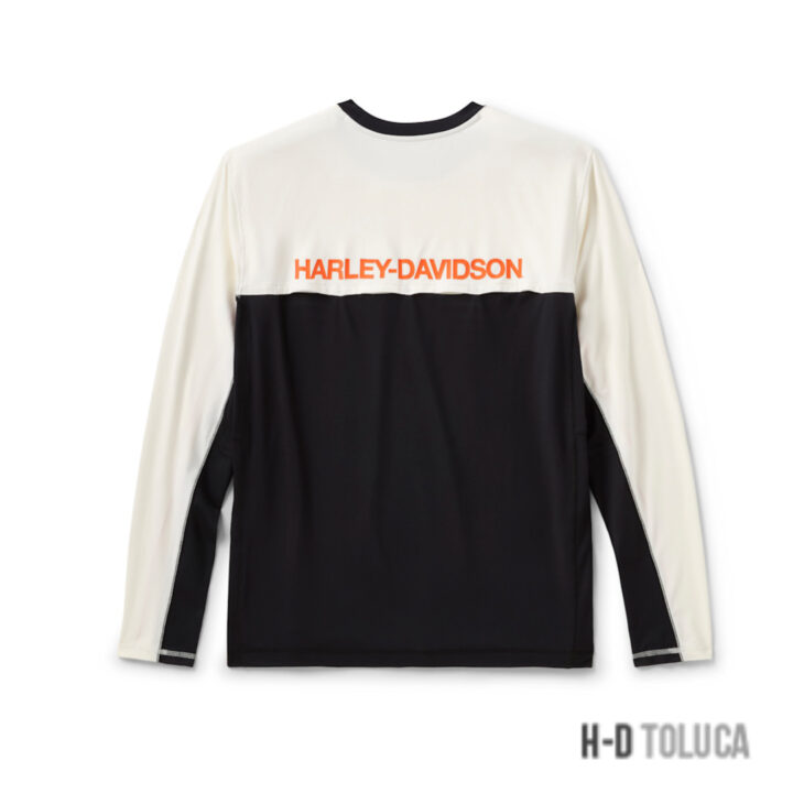 CAMISETA H-D TECH VENTED LONG SLEEVE KNIT PARA HOMBRE - HARLEY BLACK & CLOUD DANCER