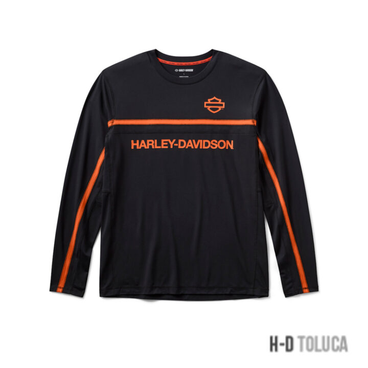 CAMISETA H-D TECH VENTED LONG SLEEVE KNIT PARA HOMBRE - HARLEY BLACK