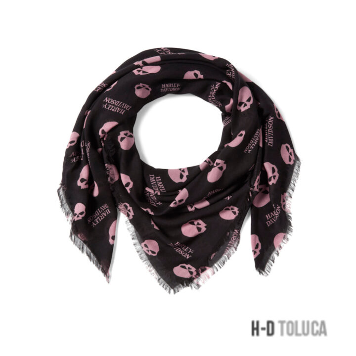 CHAL WILLIE G SKULL PARA MUJER - IMPRESO - HARLEY BLACK Y NOSTALGIA ROSE