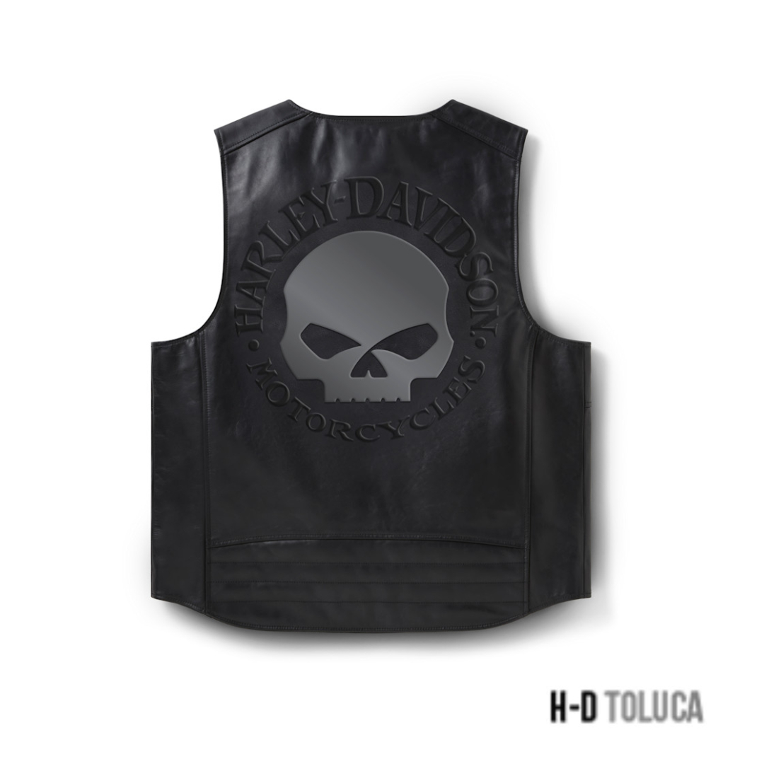 CHALECO DE CUERO REFLECTANTE WILLIE G SKULL - Image 3